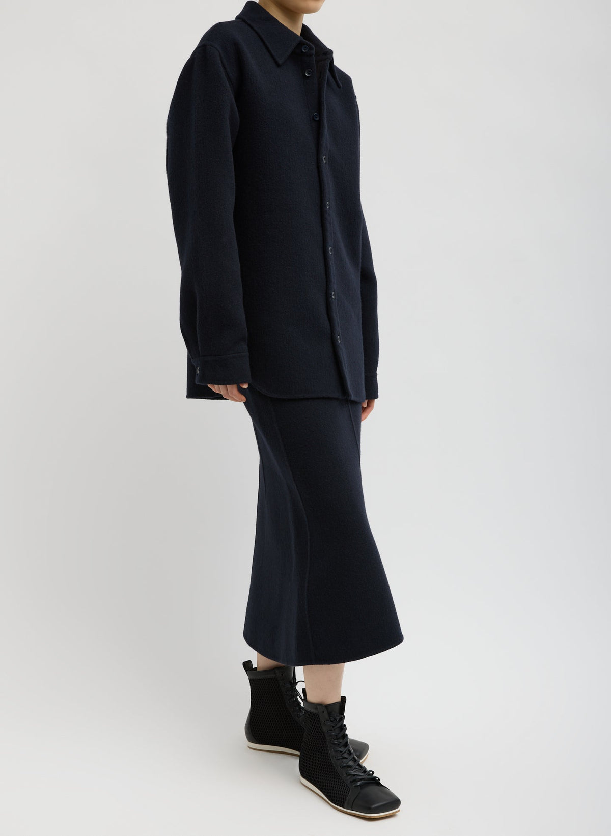 Luxe Double Faced Wool Angora Sculpted Skirt | Tibi New