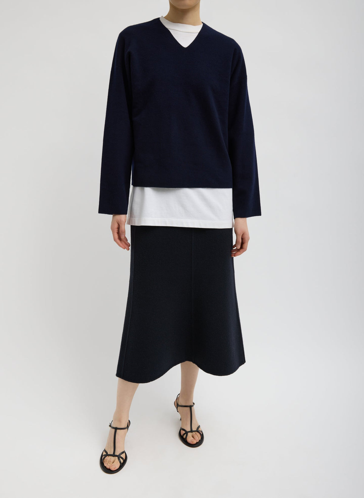 Luxe Double Faced Wool Angora Sculpted Skirt | Tibi New