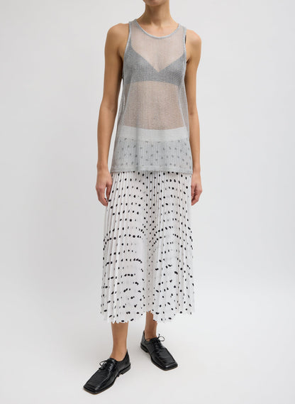 Scribble Dot Print Pull On Pleated Skirt | Tibi Exclusive