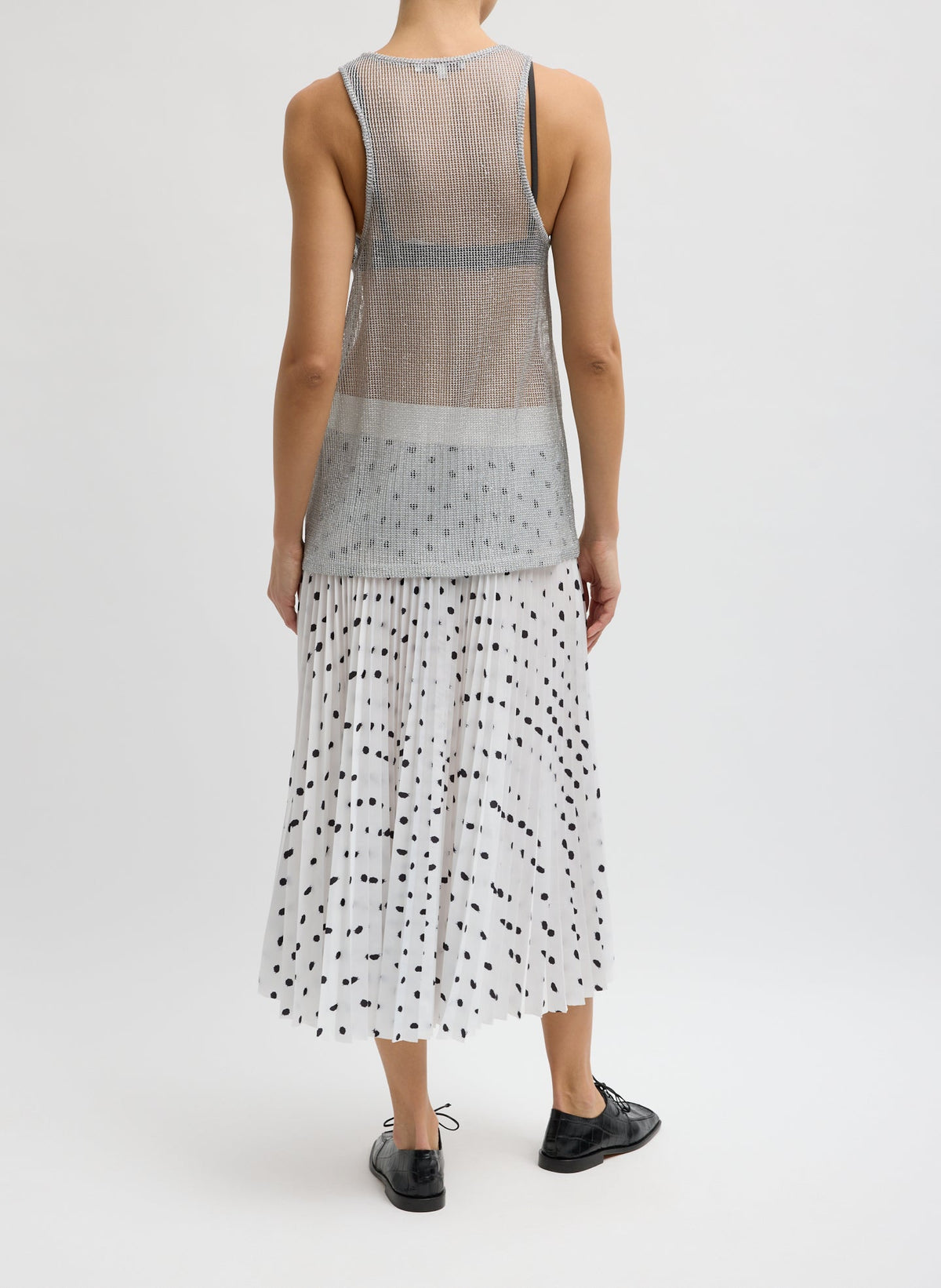 Scribble Dot Print Pull On Pleated Skirt | Tibi Exclusive