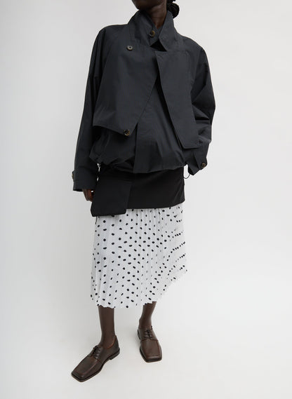 Scribble Dot Print Pull On Pleated Skirt | Tibi Exclusive