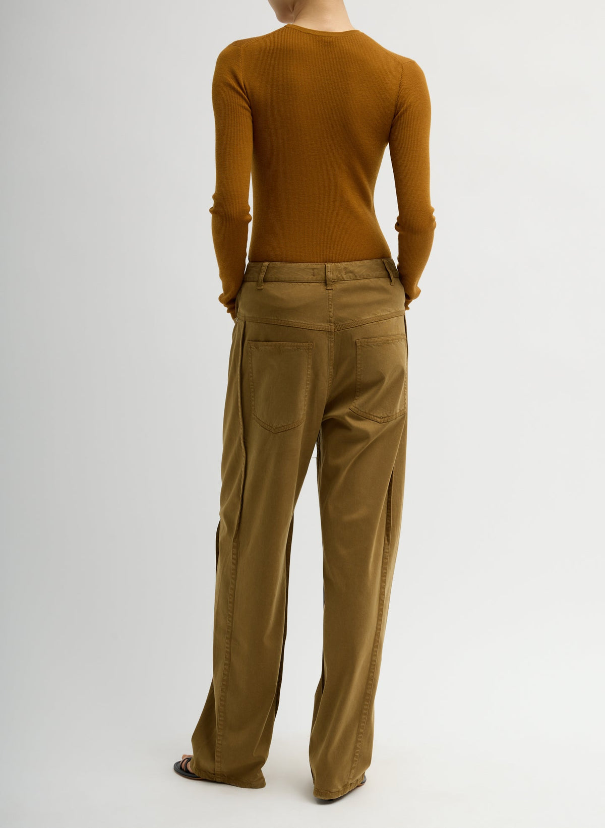 Garment Dyed Stretch Twill Tuck Pant | Tibi Latest
