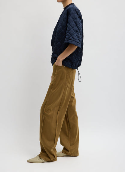 Garment Dyed Stretch Twill Tuck Pant | Tibi Latest