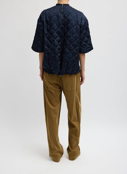 Garment Dyed Stretch Twill Tuck Pant | Tibi Latest