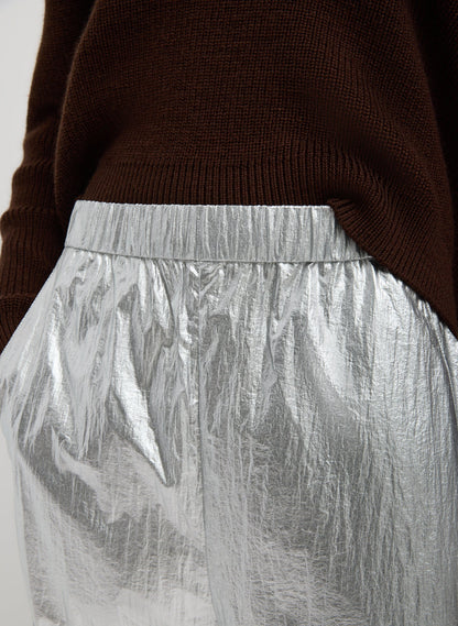 Silver Metallic Nylon Winslow Pant | Tibi Recommended