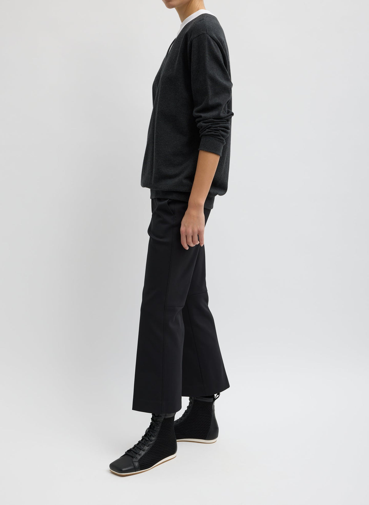Compact Tech Knit Cropped Bootcut Pant | Tibi Value