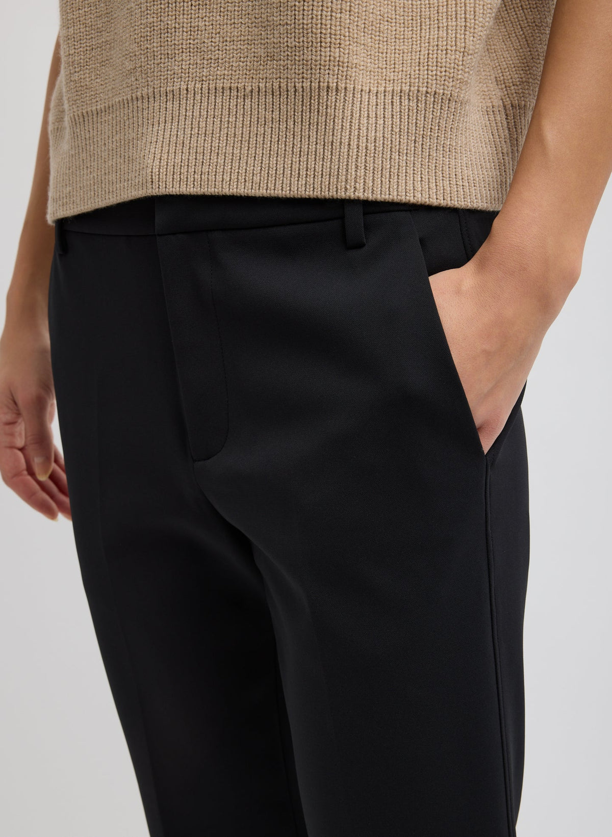 Compact Tech Knit Cropped Bootcut Pant | Tibi Value