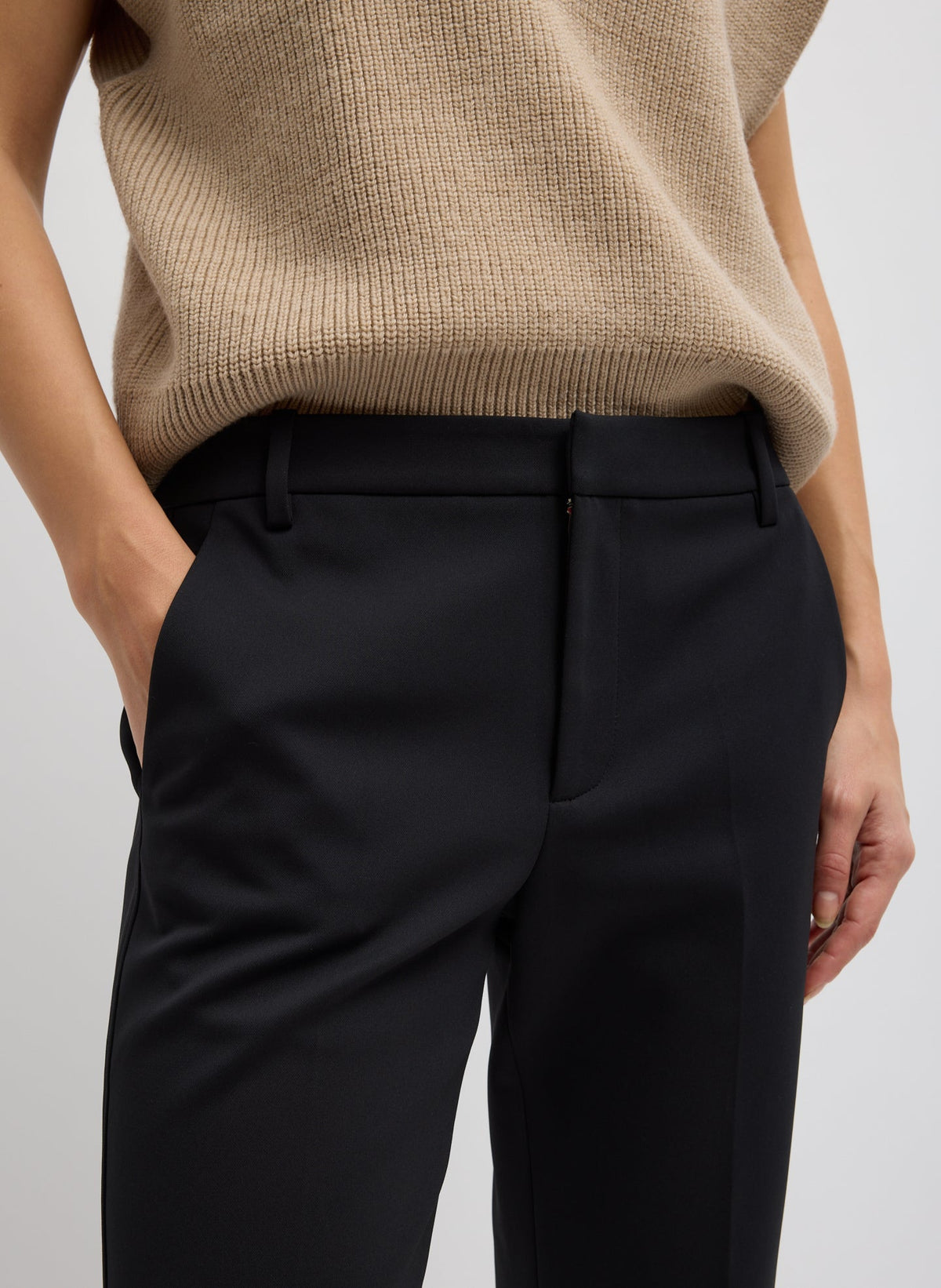 Compact Tech Knit Cropped Bootcut Pant | Tibi Value